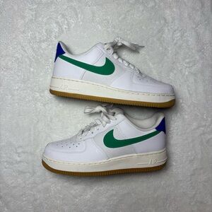 Nike Air Force Ones with Green & Blue Details